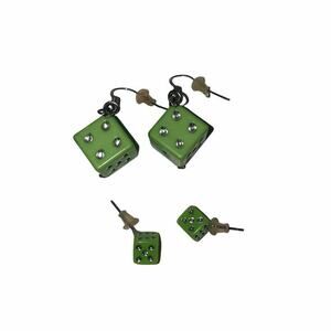 2 pair of dice earrings in Olive green 80’s inspired gambling Vegas Roaring 20’s